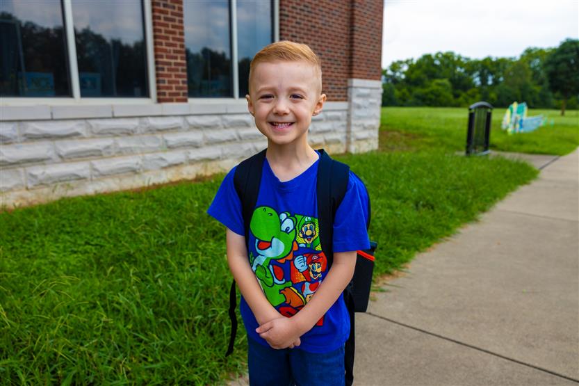 Kindergarten students start their school year
